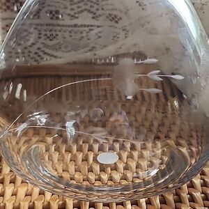Elegant Clear Etched Floral Princess House Crystal Vase